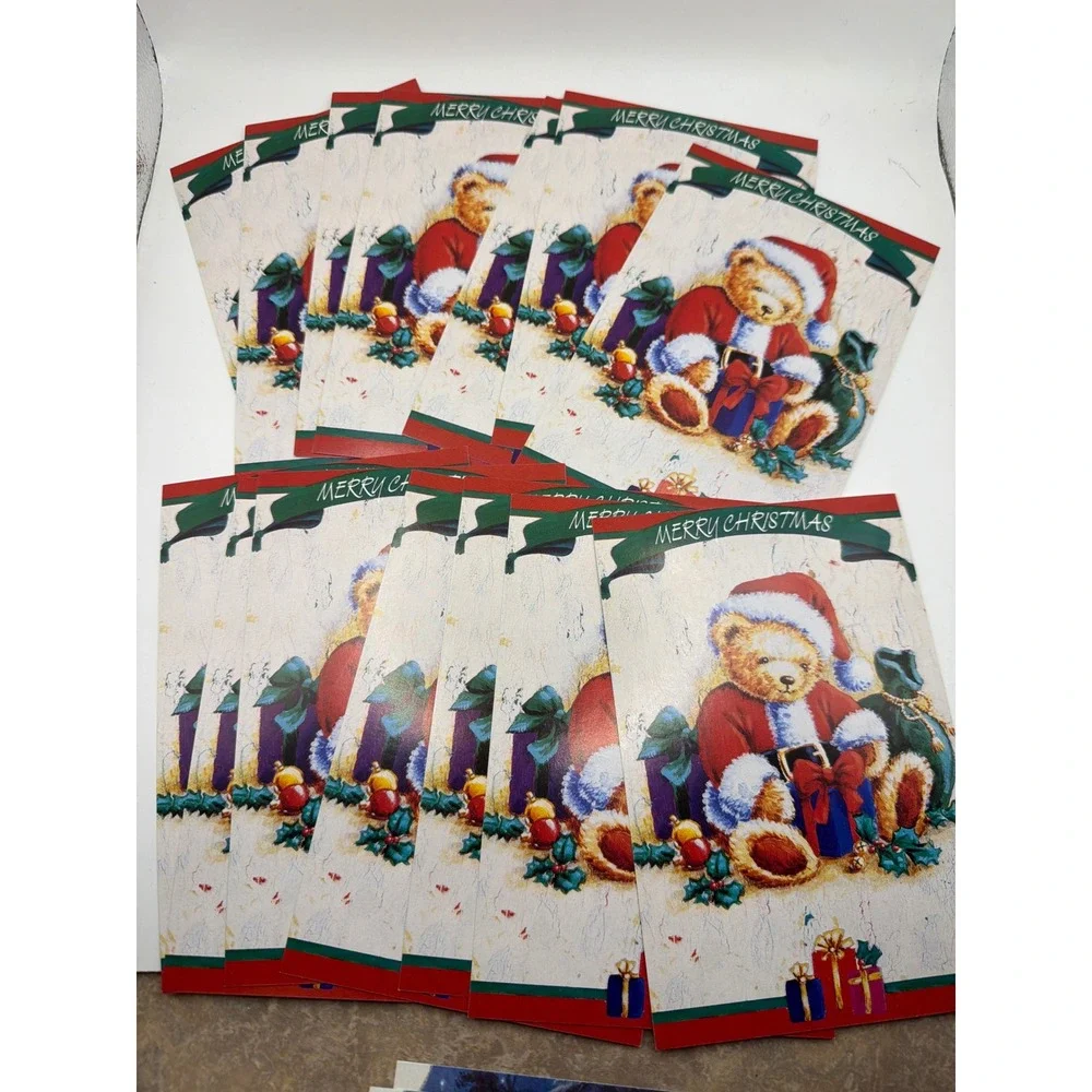 Vintage Christmas Postcard Lot Santa Claus Reindeer Teddy Bear DaySpring Unused